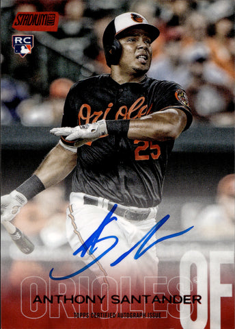 2018 Anthony Santander Topps Stadium Club RED ROOKIE AUTO 21/50 AUTOGRAPH RC #SCA-AS Baltimore Orioles