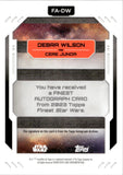2023 Deborah Wilson as Cere Junda Autograph Topps Star Wars Finest FA-DW AUTO 1