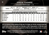 2025 Drew Thorpe Topps Chrome Black ROOKIE PURPLE MINI-DIAMOND 29/75 RC #52 Chicago White Sox
