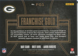2016 Bart Starr Brett Favre Aaron Rodgers Panini Black Gold GOLD RESERVE FRANCHISE GOLD 10/15 #FG1 Green Bay Packers