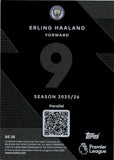 2025-26 Erling Haaland Topps Premier League #BE-28 92/99 GREEN BLACK EDGE EDITION MANCHESTER CITY