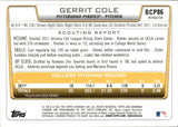 2012 Gerrit Cole Bowman Chrome 1ST BOWMAN RED WAVE #BCP86 Pittsburgh Pirates *Print Line*