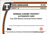 2024 Nico Iamaleava Bowman University Chrome 1ST BOWMAN ROOKIE REFRACTOR AUTO 242/299 AUTOGRAPH RC #PA-NIA UCLA Bruins