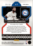 2021-22 Andre Drummond Panini Prizm GOLD SHIMMER SP 05/10 #5 Philadelphia 76ers