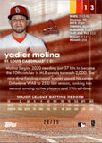 2020 Yadier Molina Topps Stadium Club Chrome REFRACTOR 28/99 #13 St. Louis Cardinals