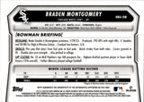 2026 Braden Montgomery Bowman Chrome Mega Box AQUA REFRACTOR AUTO 070/125 AUTOGRAPH #BMA-BM Chicago White Sox