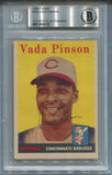 1958 Vada Pinson Fleer BAS AUTHENTIC AUTO AUTOGRAPH #420 Cincinnati Reds 8122