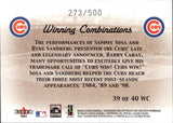 2001 Sammy Sosa Ryne Sandberg Fleer Platinum Winning Materials 273/500 #39 Chicago Cubs