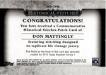 2012 Don Mattingly Topps Series 1 HISTORICAL STITCHES PATCH New York Yankees #HS-DM