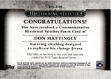 2012 Don Mattingly Topps Series 1 HISTORICAL STITCHES PATCH New York Yankees #HS-DM