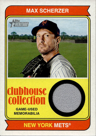 2023 Max Scherzer Topps Heritage CLUBHOUSE COLLECTION RELIC JERSEY New York Mets #CCR-MS