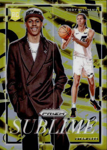 2024-25 Cody Williams Panini Prizm SUBLIME SILVER ROOKIE Utah Jazz #26