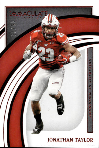 2022 Jonathan Taylor Panini Immaculate Collegiate RUBY RED 45/75 #11 Indianapolis Colts