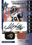 2001 Marshall Faulk Leaf Rookies & Stars STATISTICAL STANDOUTS FOOTBALL AUTO SP /25 AUTOGRAPH RELIC #SS-13 St. Louis Rams HOF