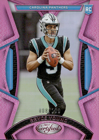 2023 Bryce Young Panini Certified ROOKIE MIRROR PINK 008/199 RC #178 Carolina Panthers