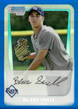 2011 Blake Snell Bowman Chrome Draft Propects BLUE REFRACTOR ROOKIE 034/199 RC #BDPP523 Tampa Bay Rays