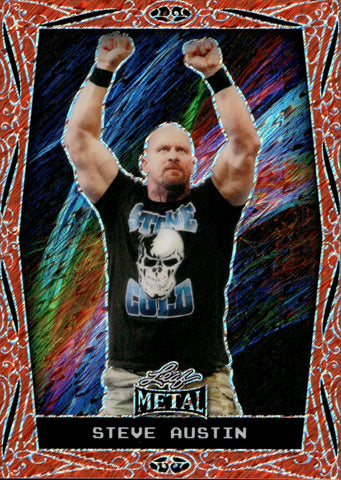 2024 Steve Austin Leaf Metal Legends DIAGONAL RED SHIMMER 6/7 #44 WWE Legend