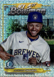 2024 Jackson Chourio Bowman Chome MY 1ST BOWMAN MEGA BOX MOJO REFRACTOR ROOKIE RC #M1B-15 Milwaukee Brewers
