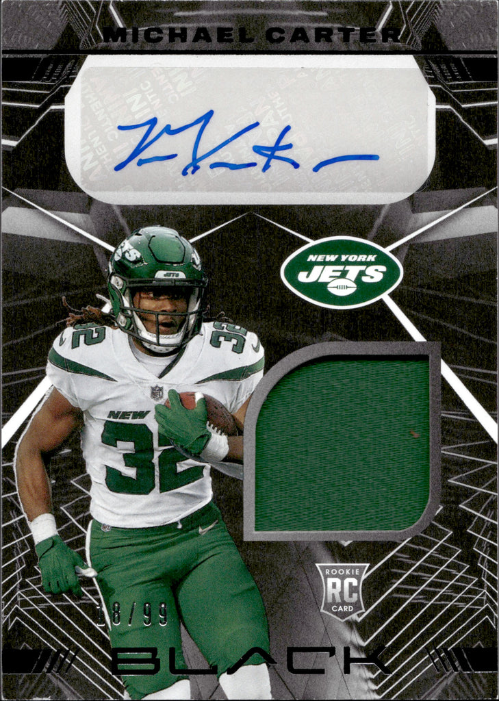 Michael Carter 2021 PLAYOFF ROOKIE STALLIONS RC JSY #RS-MCA NEW YORK JETS!
