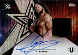 2025 AJ Styles Topps Universe WWE SUPERSTAR SHIRT AUTO 87/99 AUTOGRAPH RELIC #SRS-AJS Friday Night Smackdown