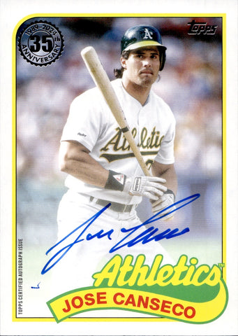 2024 Jose Canseco Topps 1989 DESIGN AUTO AUTOGRAPH #98BA-JCA Oakland A's