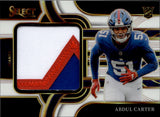 2025 Abdul Carter Panni Select JUMBO ROOKIE PATCH 52/99 RELIC RC #JRSW-ACR New York Giants