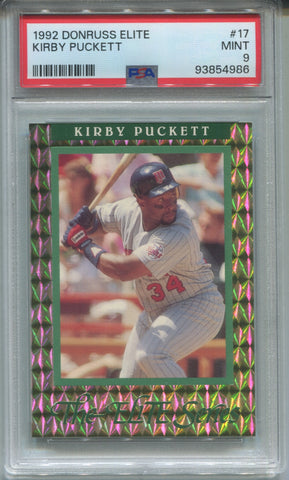 1992 Kirby Puckett Donruss Elite SERIES 00278/10000 PSA 9 #17 Minnesota Twins HOF 4986