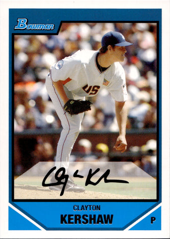 2007 Clayton Kershaw Bowman Draft Picks & Prospects ROOKIE RC #BDPP77 Los Angeles Dodgers 1