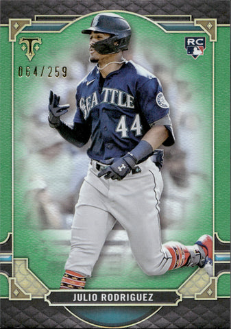 2022 Julio Rodriguez Topps Triple Threads EMERALD ROOKIE 064/259 RC #74 Seattle Mariners