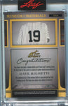 2023 Dave Righetti Leaf Art of Sport MUSEUM OF MATERIALS JUMBO PATCH 2/3 RELIC #MM-8 New York Yankees