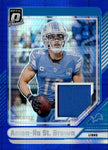 2024 Amon-Ra St. Brown Panini Optic THREADS BLUE HYPER JERSEY Detroit Lions #DTB-ASB