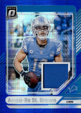 2024 Amon-Ra St. Brown Panini Optic THREADS BLUE HYPER JERSEY Detroit Lions #DTB-ASB