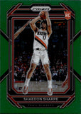 2022-23 Shaedon Sharpe Panini Prizm GREEN ROOKIE Portland Trailblazers #250