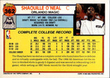 1992-93 Shaquille O'Neal Topps ROOKIE RC #362 Orlando Magic HOF 12