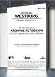 2024 Jordan Westburg Topps Museum Collection ROOKIE ARCHIVAL AUTO 015/299 AUTOGRAPH RC #AA-JW Baltimore Orioles