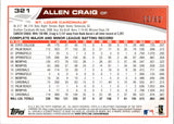 2013 Allen Craig Topps BLACK 22/62 #321 St. Louis Cardinals