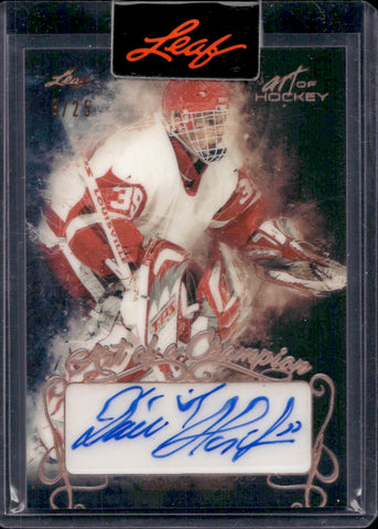 2021-22 Dominik Hasek Leaf Art of Hockey ART OF A CHAMPION AUTO 09/25 AUTOGRAPH #AC-DH1 Detroit Red Wings HOF