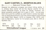 1975 Gary Carter TCMA INTERNATIONAL LEAGUE ALL-STARS #21 Memphis Blues HOF