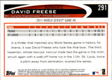 2012 David Freese Topps GOLD BORDER 0255/2012 #291 St. Louis Cardinals