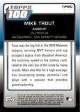 2011 Mike Trout Bowman ROOKIE TOPPS 100 RC #TP90 Anaheim Angels