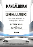 2022 Topps Chrome The Mandalorian Autograph Matthew Wood as Bib Fortuna #A-MW AUTO
