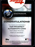 2023 Jared McKenzie Topps Platinum TOP PROSPECT AUTO AUTOGRAPH #TOP-4 Washington Nationals