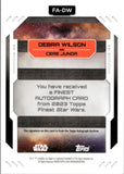 2023 Deborah Wilson as Cere Junda Autograph Topps Star Wars Finest FA-DW AUTO 2