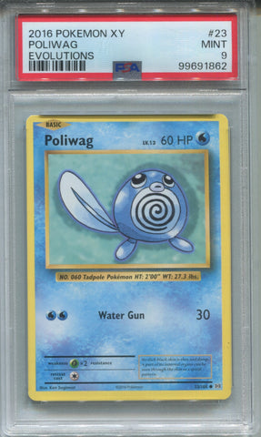 2016 Poliwag Pokemon XY EVOLUTIONS PSA 9 #23 1862