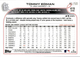 2022 Tommy Edman Topps Chrome Sapphire Edition GOLD REFRACTOR 41/50 #419 St. Louis Cardinals
