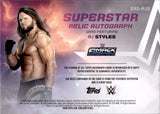 2025 AJ Styles Topps Universe WWE SUPERSTAR SHIRT AUTO 87/99 AUTOGRAPH RELIC #SRS-AJS Friday Night Smackdown