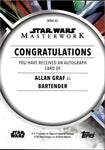 2023 Allan Graf as Bartender Topps Star Wars Masterwork AUTO AUTOGRAPH #MWA-AG