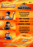 2024 Trey Yesavage Hagen Smith Brandon Sproat Leaf Baseball Nation GREEN SHIMMER EMERGENCE 3 TRIPLE ROOKIE AUTO 3/5 AUTOGRAPH RC #E3-4 Blue Jays White Sox Mets