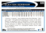 2012 Clayton Kershaw Topps GOLD SPARKLE #600 Los Angeles Dodgers