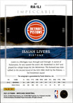 2021-22 Isaiah Livers Panini Impeccable RUBY RED ROOKIE AUTO 28/88 AUTOGRAPH RC #RA-ILI Detroit Pistons